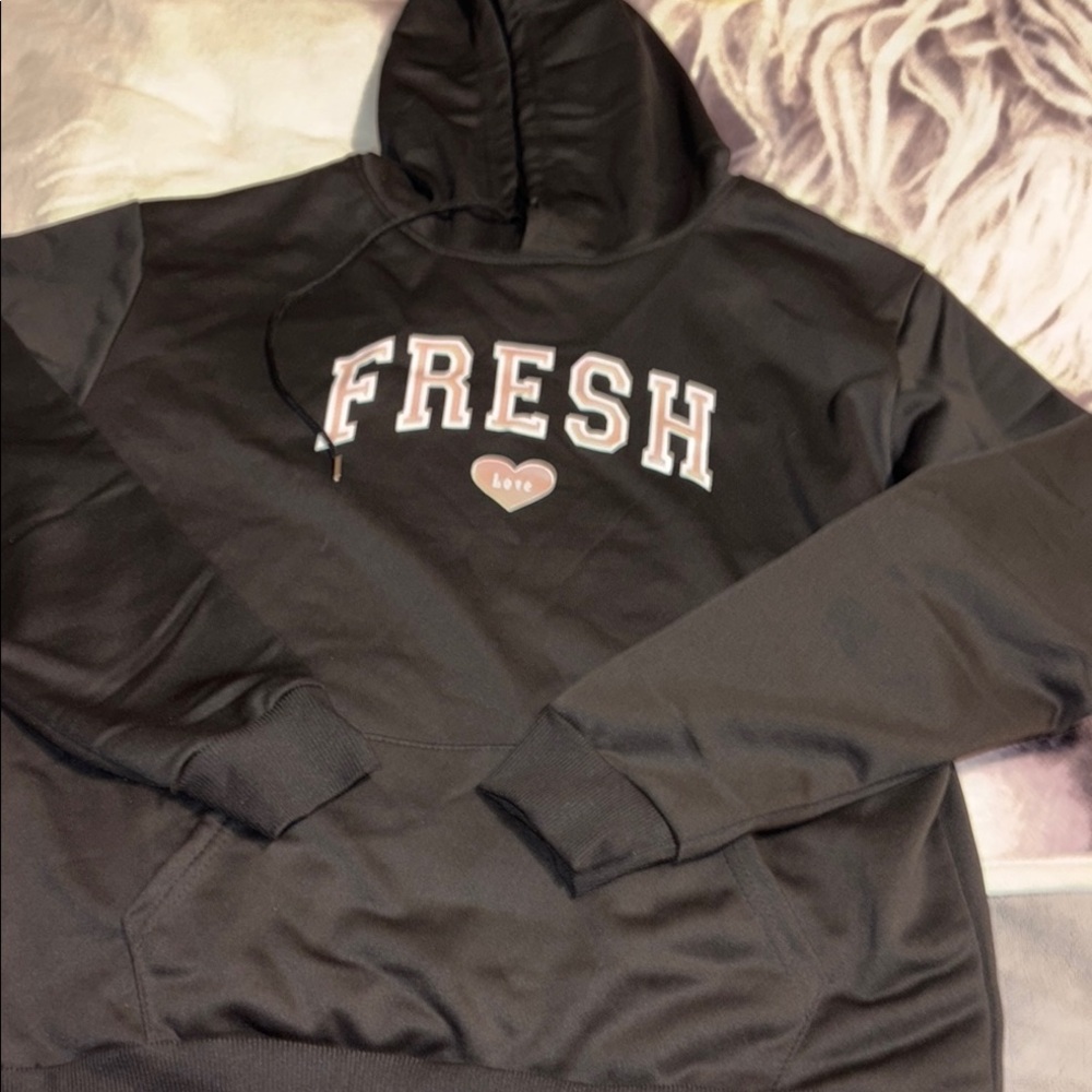 Fresh Black Hoodie for Teens Sturniolos FRESH LOVE